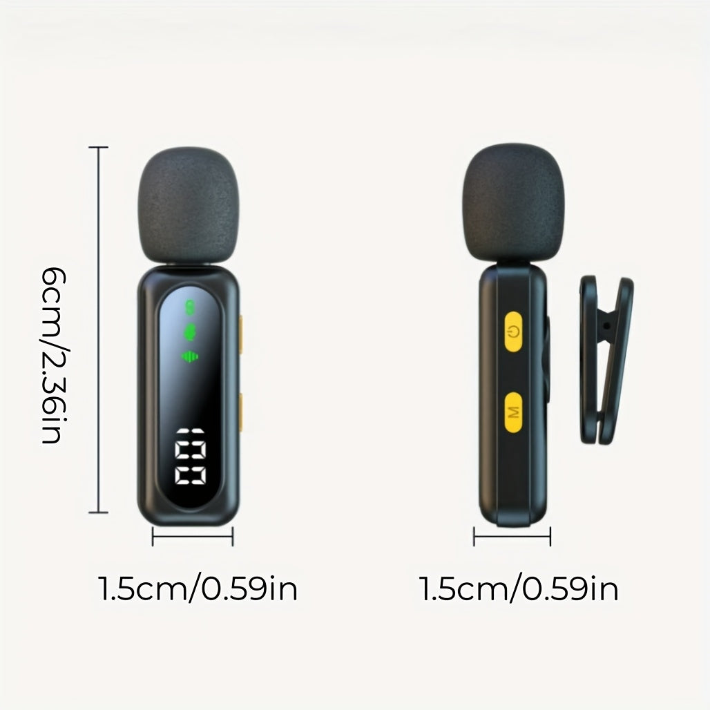 2.4G Wireless Lavalier Microphone with Windscreen, USB-C Clip-On Mic for Phone and PC