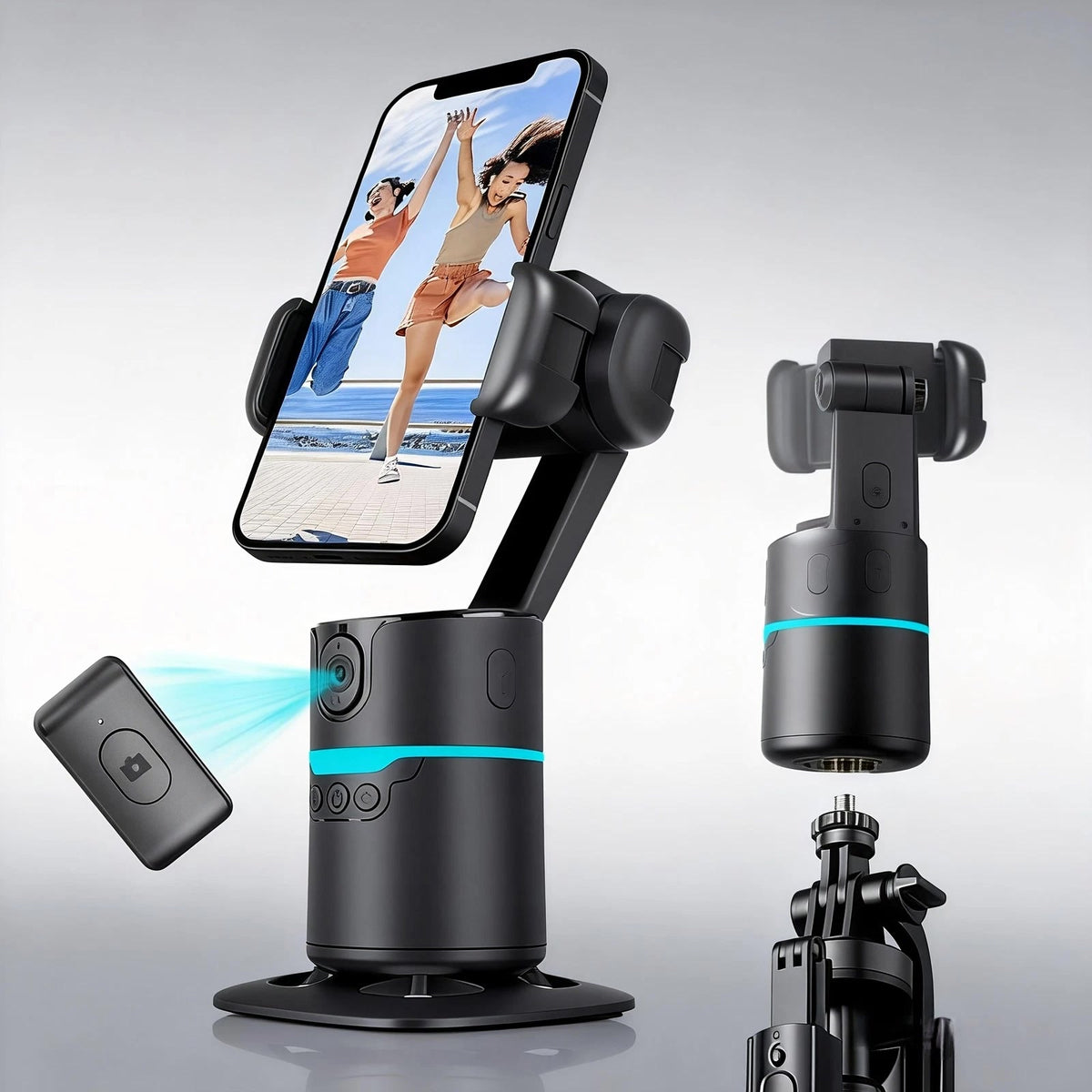 AI face tracking phone holder gimbal tripod