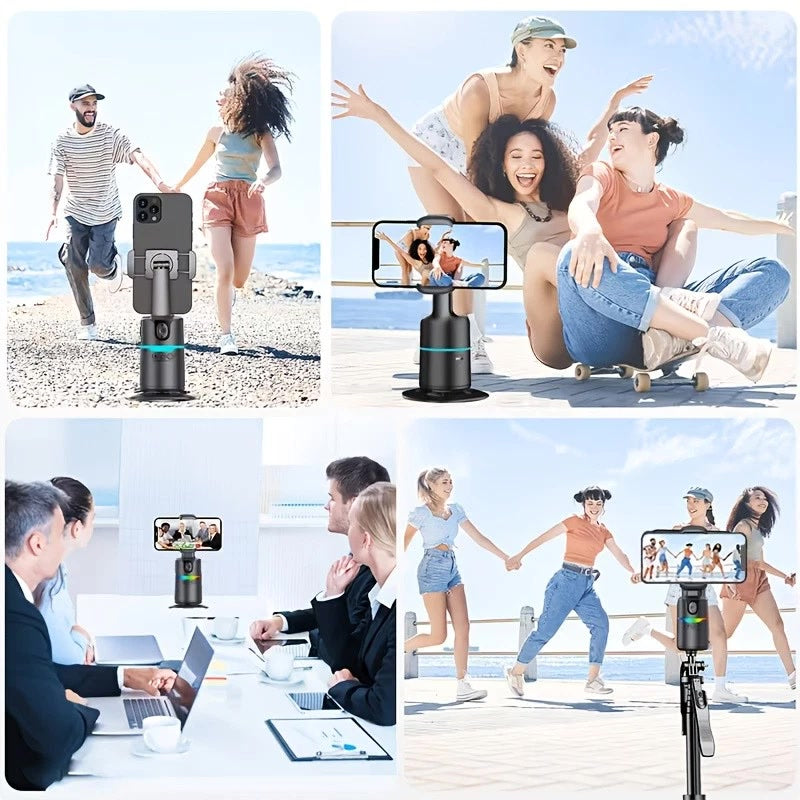 AI face tracking phone holder gimbal tripod