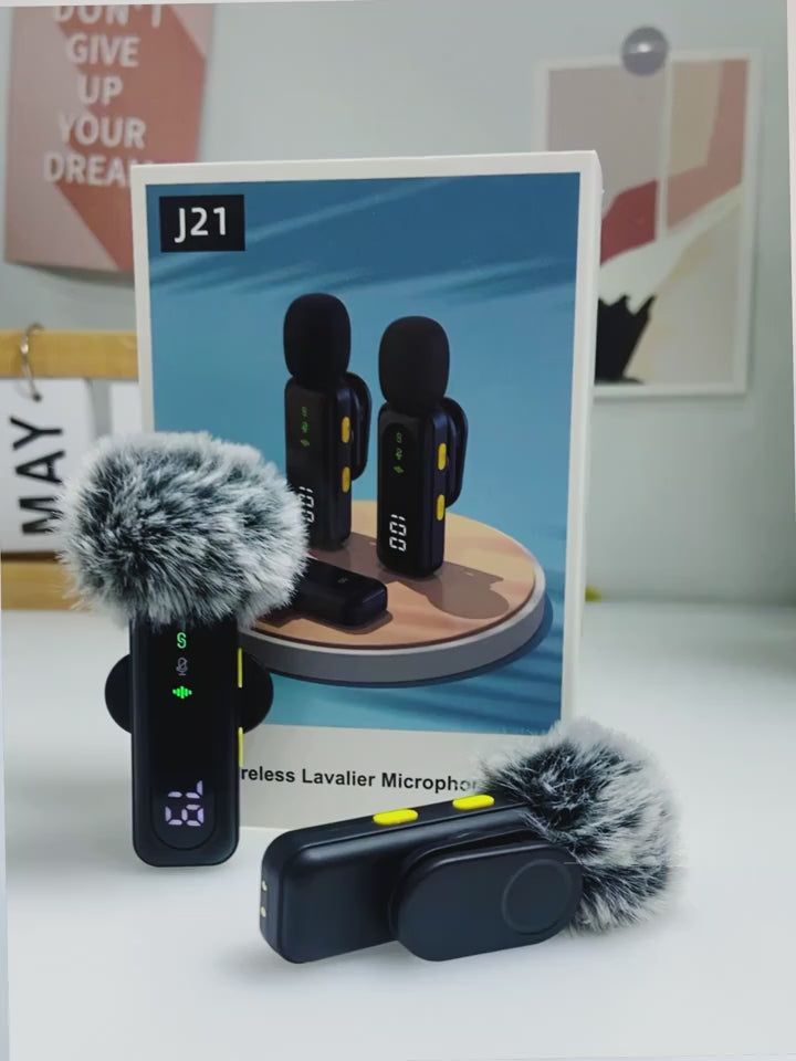2.4G Wireless Lavalier Microphone with Windscreen, USB-C Clip-On Mic for Phone and PC